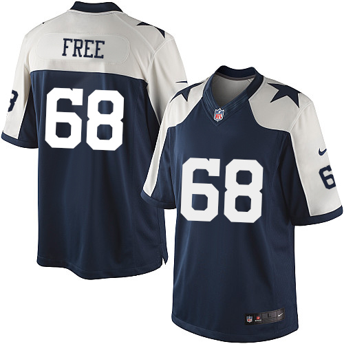 Men's Limited Doug Free Nike Jersey Navy Blue Alternate - #68 Throwback NFL Dallas Cowboys
